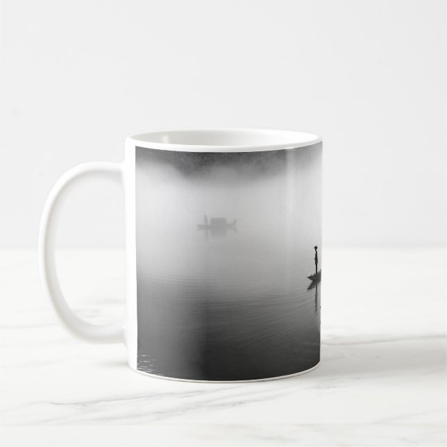 MUG PHOTO GRAYSCALE DE DEUX BATEAUX ROW (Gauche)