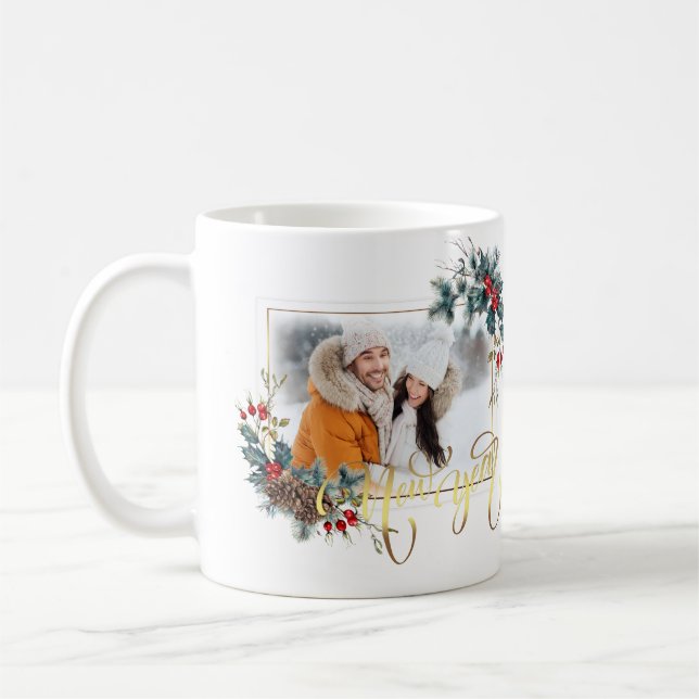 Mug Photo hiver Faux Gold Foil Style (Gauche)