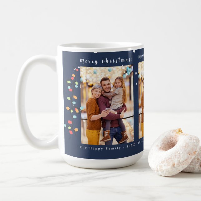 Mug Photo Joyeux Noël Neige Whimsy Blue (Avec donut)
