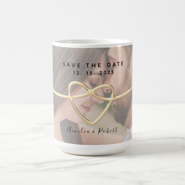 Mug Photo Mariage Enregistrer La Date (Centre)
