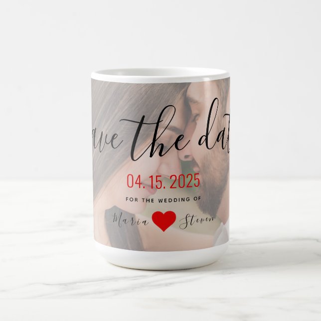 Mug Photo Mariage Enregistrer La Date Invitation (Centre)