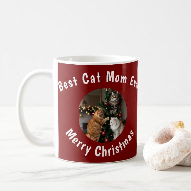 Mug Photo Meilleure Maman de Chat Jamais Nom de Chien  (Avec donut)