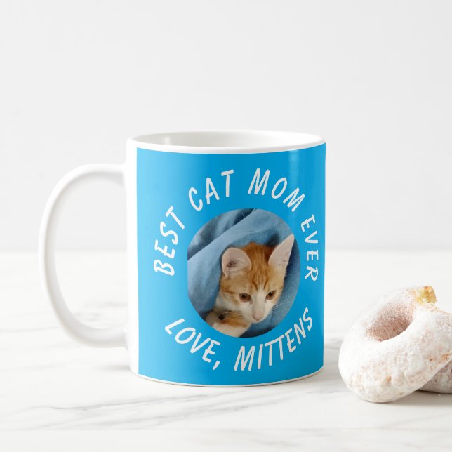 Mug Photo Meilleure Maman de Chat Jamais Nom de Chien  (Avec donut)
