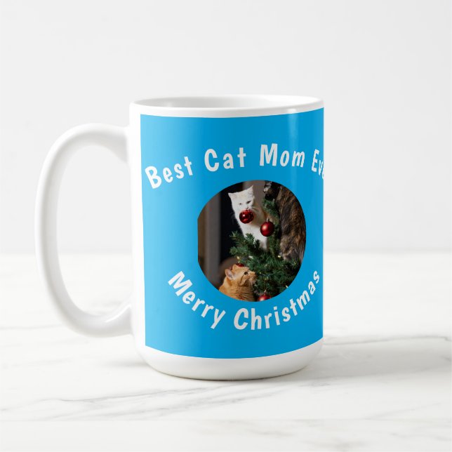 Mug Photo Meilleure Maman de Chat Jamais Nom de Chien  (Gauche)