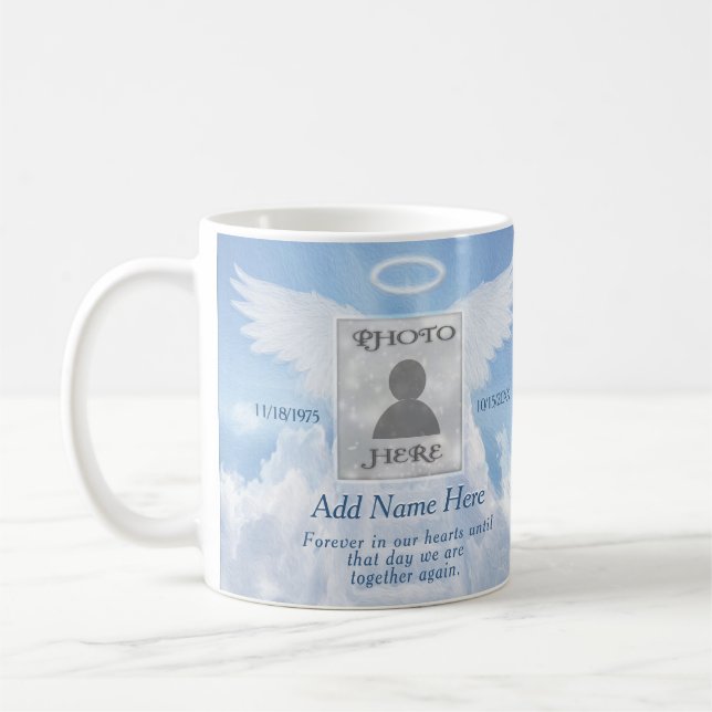 Mug Photo Memorial Angel and Clouds (Gauche)