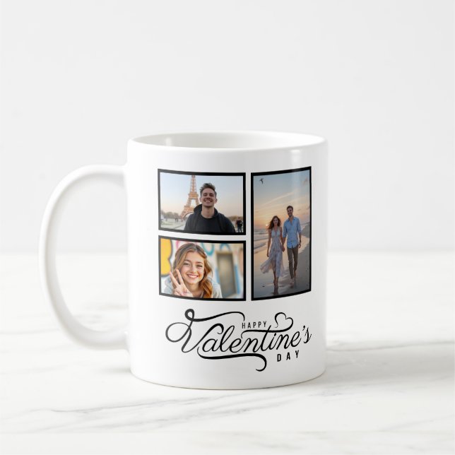 Mug Photo moderne Collage Keepsaké Saint Valentin cade (Gauche)