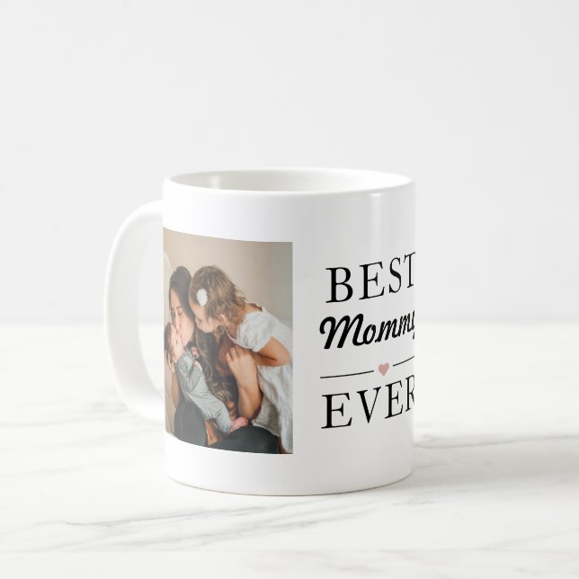 Mug Photo moderne de la meilleure maman jamais (Devant gauche)