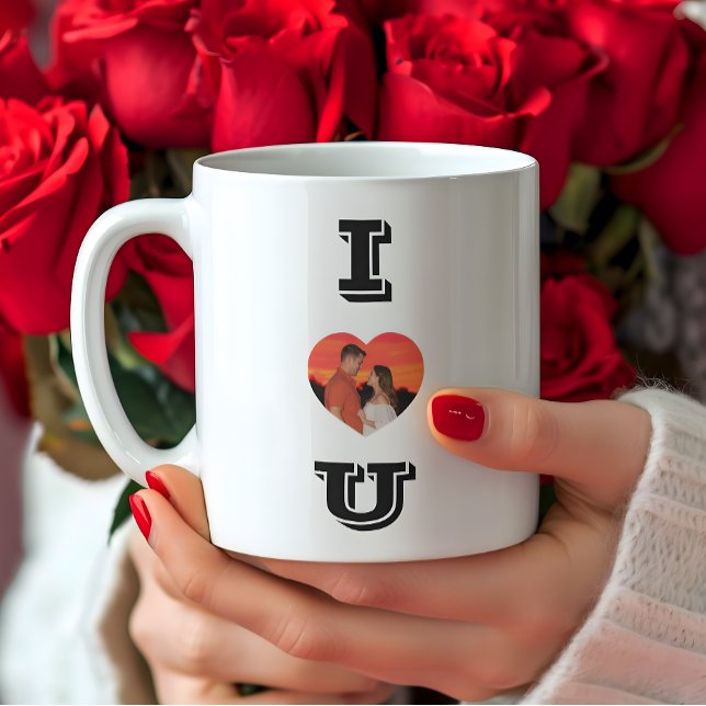 Mug Photo moderne en forme de coeur Je t'aime (Créateur téléchargé)
