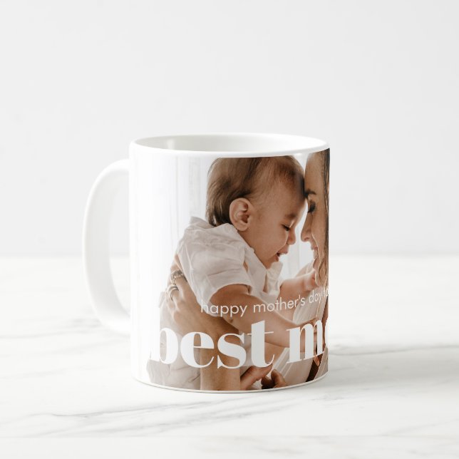 Mug Photo moderne tendance Meilleure maman jamais (Devant gauche)