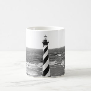 Mug Photo noire et blanche de phare du Cap Hatteras