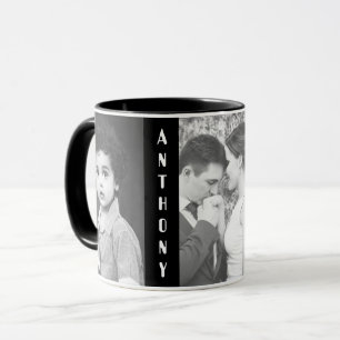 Mug Photo noire et blanche faite sur commande et nom