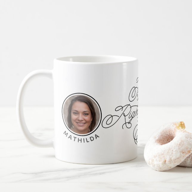 Mug Photo & Nom Personnalisé Meilleur Balayage Droite  (Avec donut)
