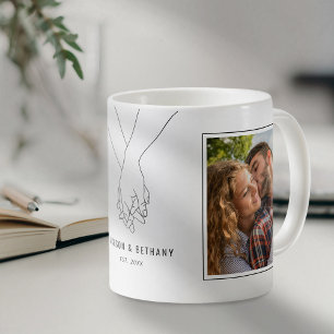 Mug Photo & Noms de Couple Personnalisés