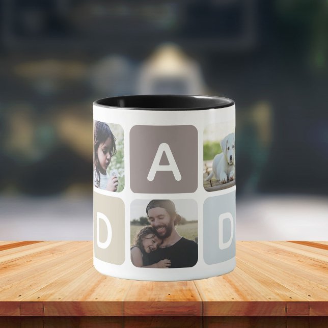 Mug Photo Papa moderne Collage Fête des pères Amour de (Créateur téléchargé)