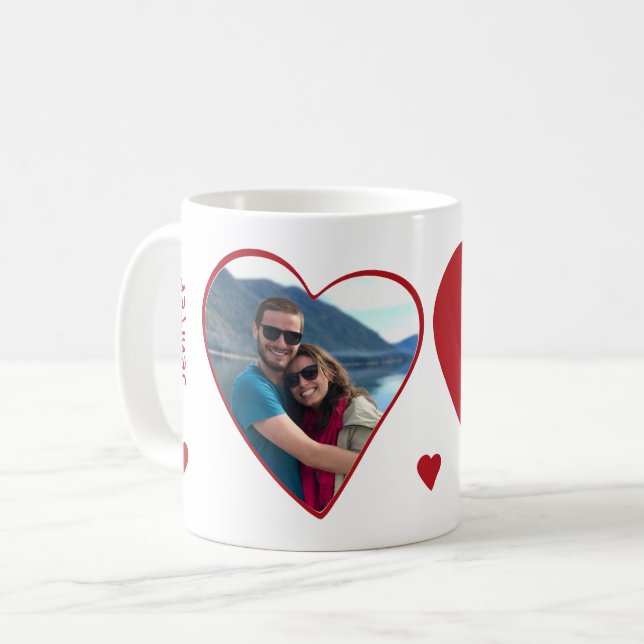 Mug Photo paraphes forme coeur Valentine (Devant gauche)