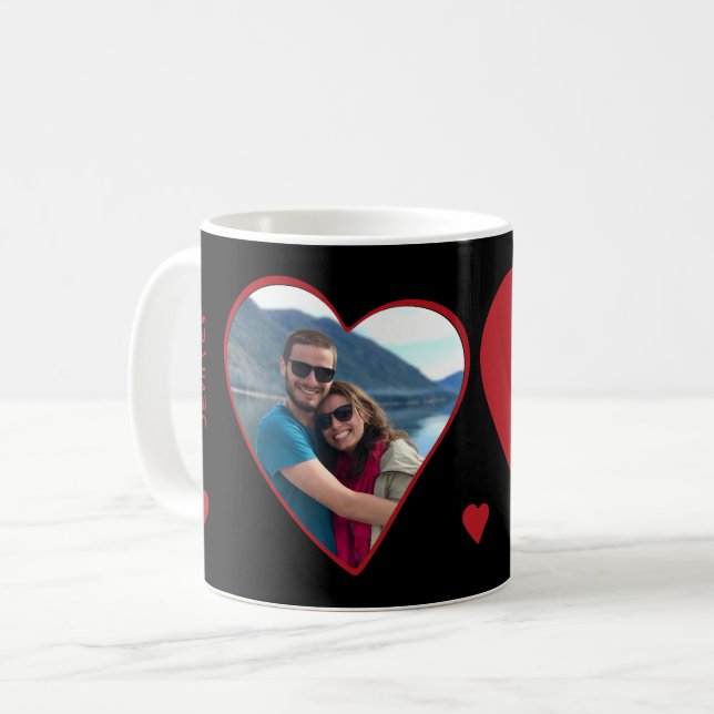 Mug Photo paraphes forme coeur Valentine (Devant gauche)