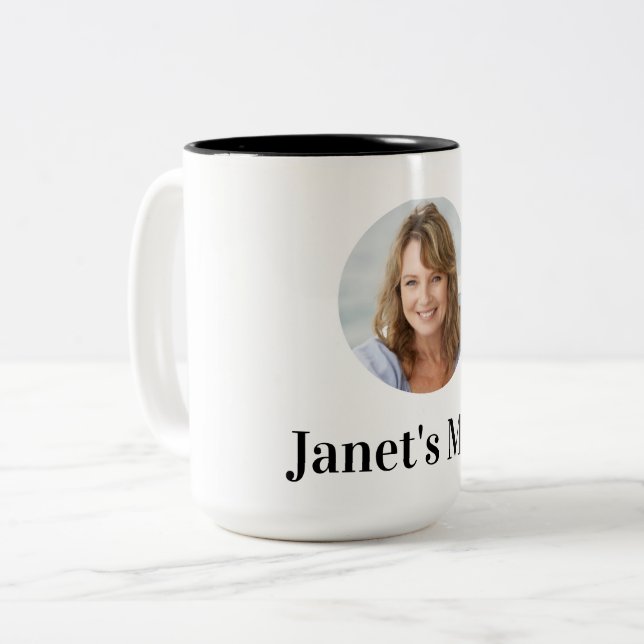 Mug Photo Personnalisable Avec Texte Modifiable (Devant gauche)