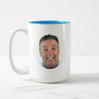 Mug Photo personnalisé 2 tons BLEU CLAIR Cadre ron