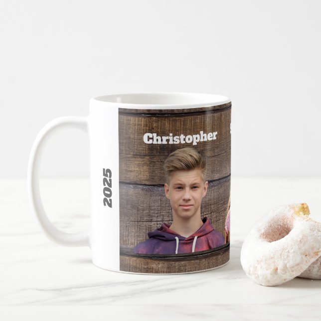 Mug Photo Personnalisé 3 Visages (Avec donut)