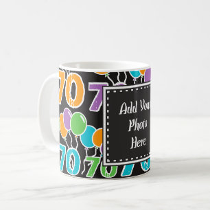 Mug photo personnalisé 70 ans coloré