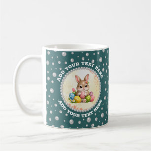 Mug Photo personnalisé avec Cercles de Perles sur Fond