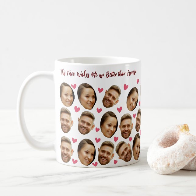Mug Photo personnalisé avec visage personnalisé et cou (Avec donut)
