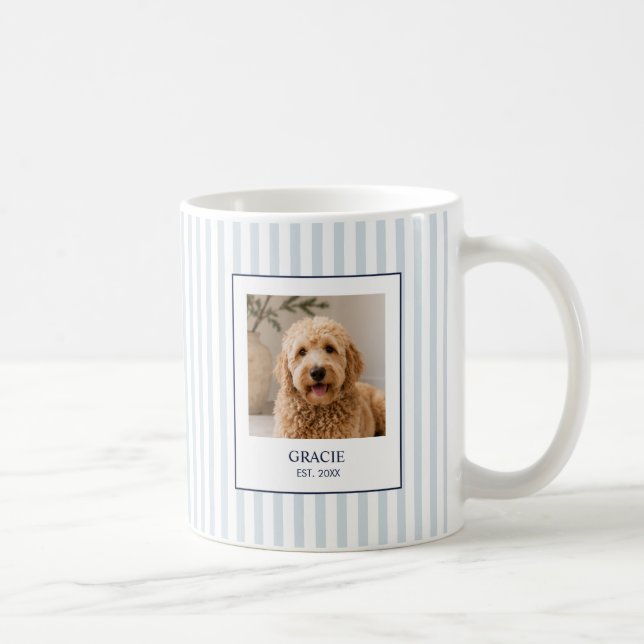 Mug Photo personnalisé de nom de compagnie rayé (Droite)