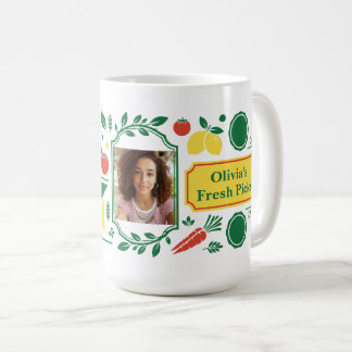 Mug Photo personnalisé de timbre de marché frais vinta
