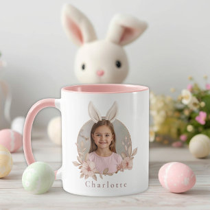 Mug photo personnalisé du lapin de Pâques avec acc