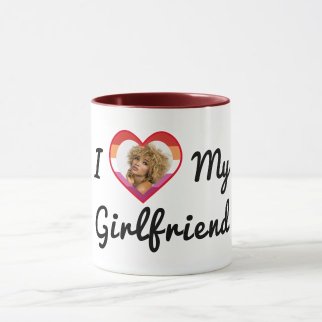 Mug Photo personnalisé Fierté lesbienne J'aime ma peti (Centre)