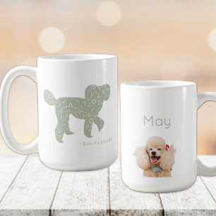 Mug Photo personnalisé Maman Chien Caniche Nom Vert Sa