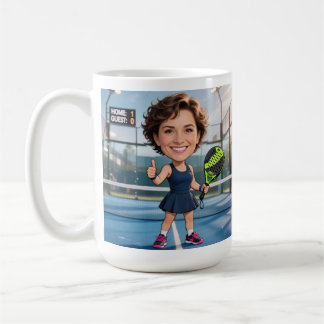 Mug Photo personnalisé Tête Joueuse de Padel/Picklebal