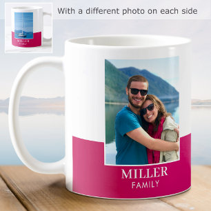 Mug Photo personnalisée Ajouter votre propre nom rose