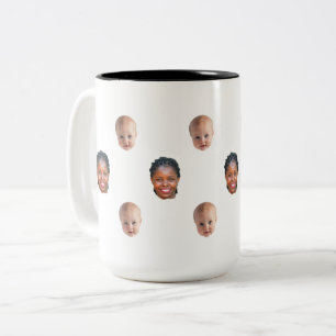 Mug photo personnalisée avec 2 visages de famille 