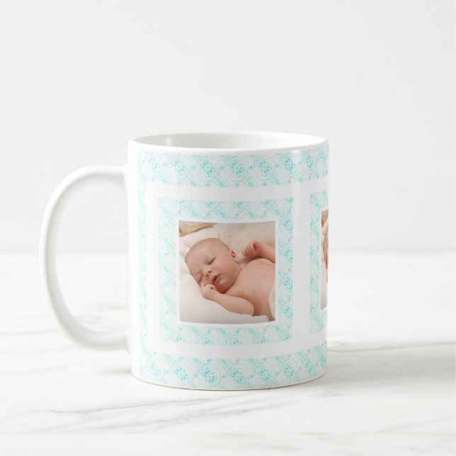 Mug Photo personnalisée Bleu Motif Fête des mères mama (Gauche)