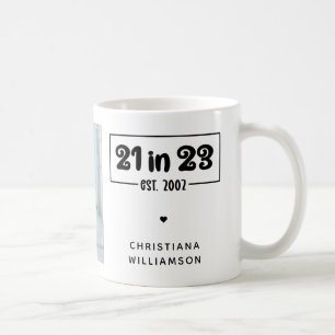 Mug Photo personnalisée Cadeau 21e anniversaire 21 dan