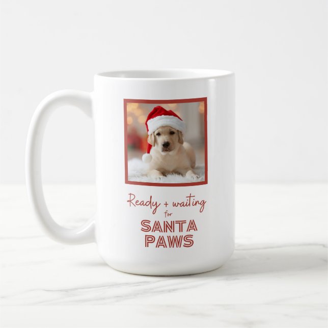 Mug Photo personnalisée - Chien de Noël Père Noël Paws (Gauche)