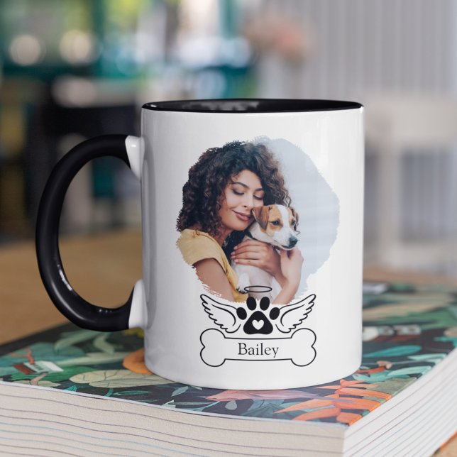 Mug Photo personnalisée Chien Mémorial Ange ailes (Personalized Photo Dog Memorial Angel Wings Mug
)