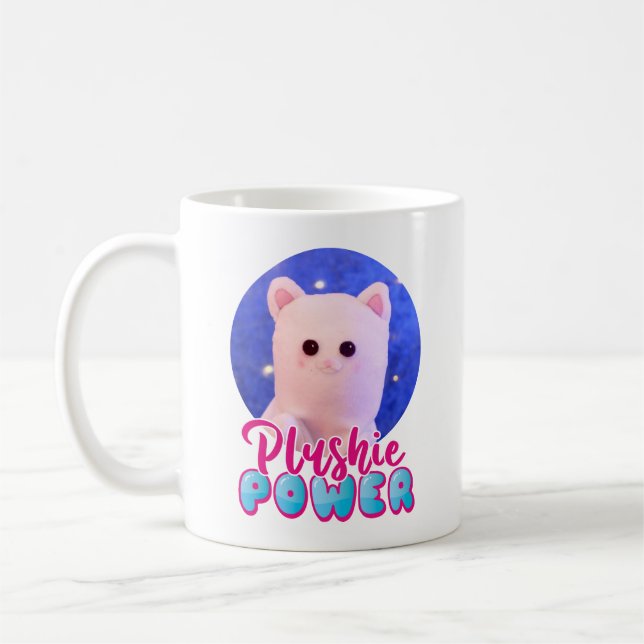Mug Photo personnalisée Cute rose bleu Plushie Power (Gauche)