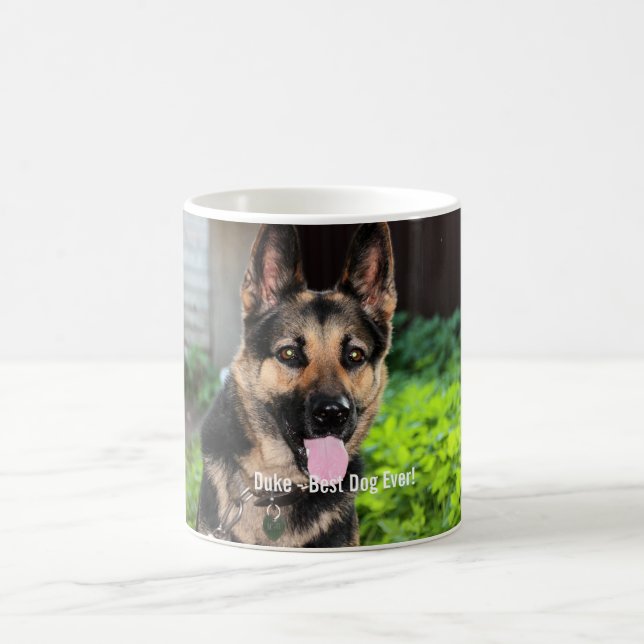 Mug Photo personnalisée de chien de berger allemand, (Centre)