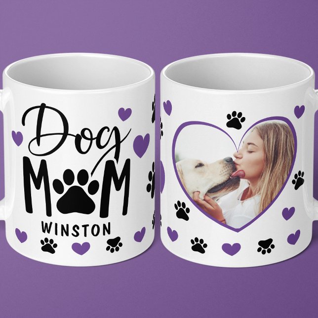 Mug Photo personnalisée de la maman du chien Paws Purp (Créateur téléchargé)