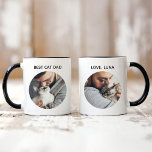 Mug Photo personnalisée de l'animal de compagnie Papa<br><div class="desc">Montrez un peu d'amour pour le "Meilleur Père Chat" avec ce cadeau de tasse à café personnalisé amusant! Notre tasse contient 2 photos d'animaux de compagnie préférées avec du texte noir moderne sur l'avant et l'arrière que vous pouvez personnaliser. Créez la vôtre en ajoutant simplement votre ou vos images aux...</div>