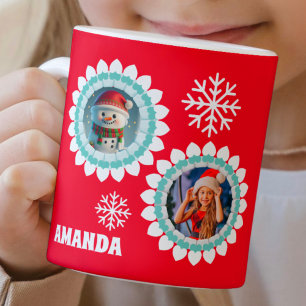 Mug Photo personnalisée de Noël de Snowman 3D