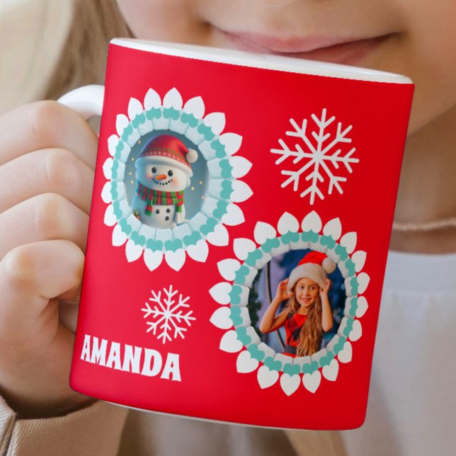Mug Photo personnalisée de Noël de Snowman 3D (Créateur téléchargé)