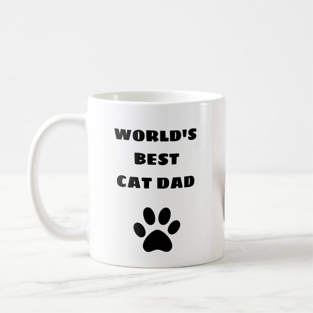 Mug Photo personnalisée du meilleur chat papa personna (Gauche)