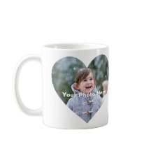 Mug photo personnalisée en forme de coeur