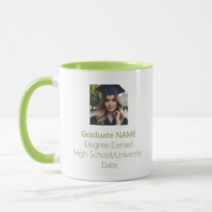 Mug Photo personnalisée Graduate Diplôme Lime Green