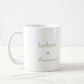 Mug Photo personnalisée Jacquard vert preppy bridesmai