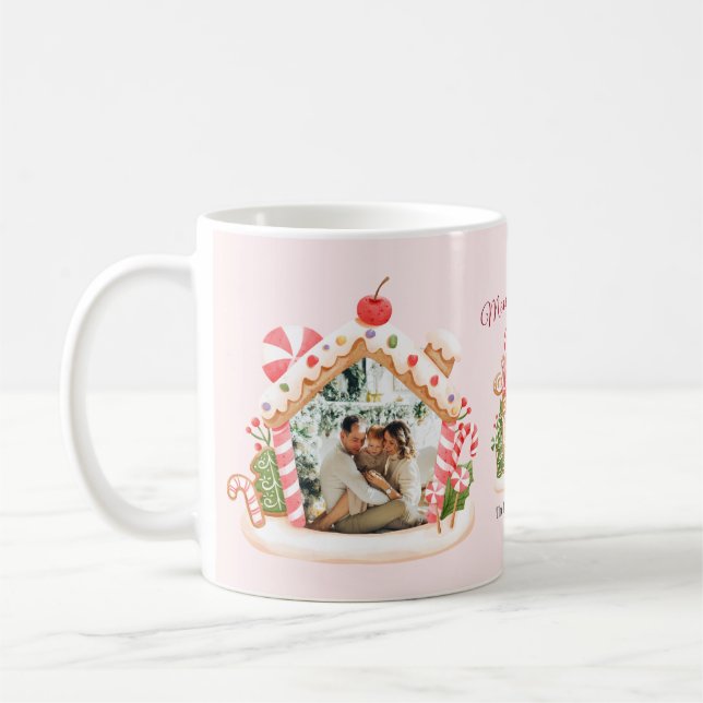 Mug Photo personnalisée Maison en pain d'épice Noël (Gauche)