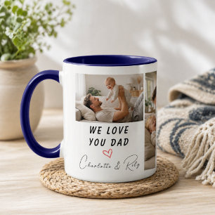 Mug Photo personnalisée On t'aime, Papa Fête des Pèr